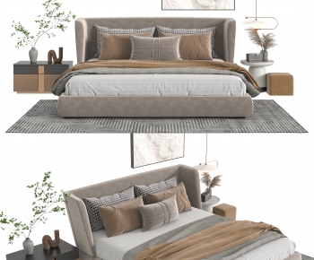 Modern Double Bed-ID:807684909