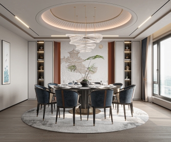 New Chinese Style Dining Room-ID:986032961