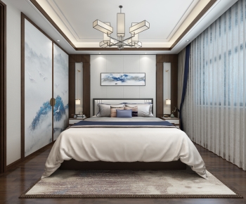 New Chinese Style Bedroom-ID:963990759