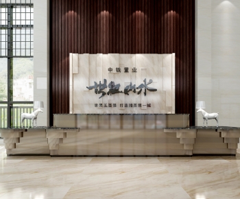 New Chinese Style Reception Desk-ID:542351968