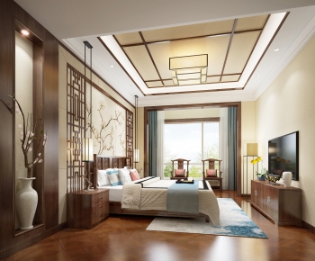 New Chinese Style Bedroom-ID:623064995