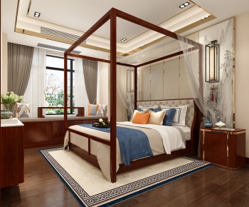 New Chinese Style Bedroom-ID:527884968