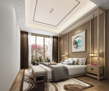 New Chinese Style Bedroom-ID:662229112
