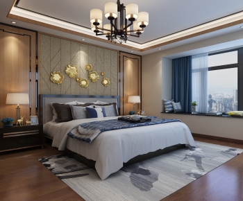 New Chinese Style Bedroom-ID:937304975