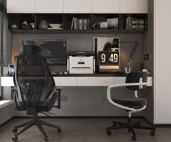 Modern Computer Desk And Chair-ID:540235048