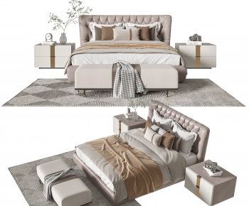 Modern Double Bed-ID:903846033