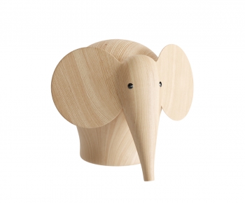 现代大象木纹雕塑摆件-ID:406066891