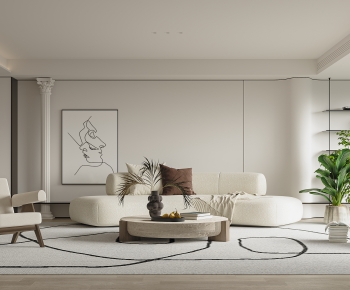 Modern Wabi-sabi Style A Living Room-ID:144026048