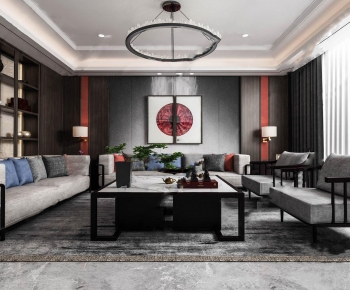 New Chinese Style A Living Room-ID:177515988