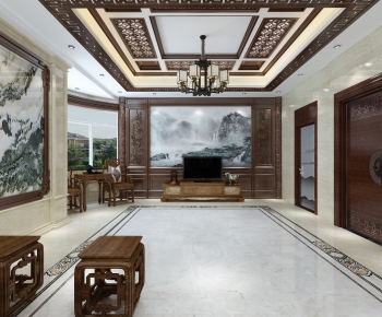 Chinese Style A Living Room-ID:518788106