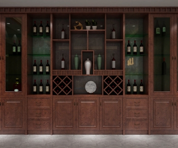 New Chinese Style Wine Cabinet-ID:593827968