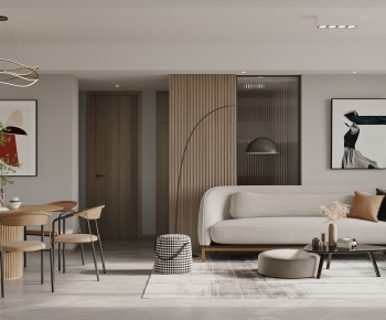 Modern Wabi-sabi Style A Living Room-ID:503660924