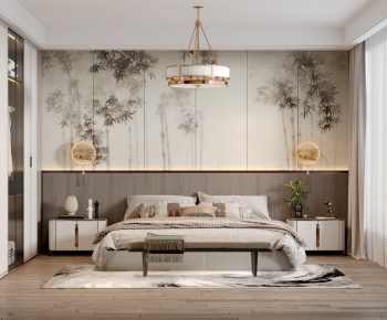 New Chinese Style Bedroom-ID:105981119