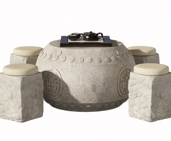 新中式石头茶桌椅-ID:443069928