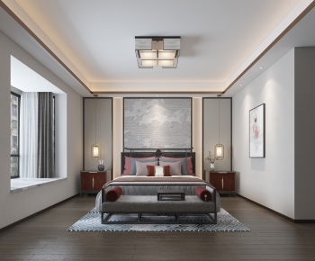 New Chinese Style Bedroom-ID:166429044