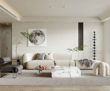 Modern Wabi-sabi Style A Living Room-ID:684741972