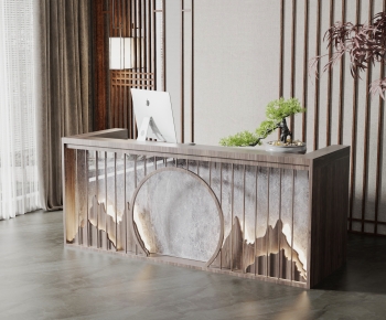 New Chinese Style Reception Desk-ID:144618032