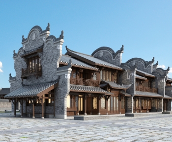 Chinese Style Ancient Architectural Buildings-ID:327711129