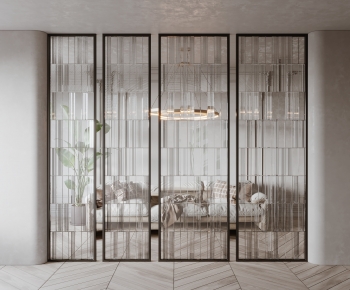 Modern Glass Screen Partition-ID:195436001