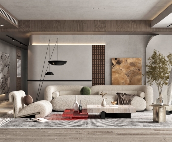 Modern Wabi-sabi Style A Living Room-ID:708816051