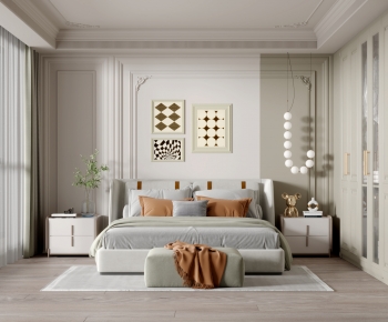Simple European Style Bedroom-ID:646292923