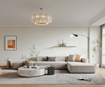 Modern Wabi-sabi Style A Living Room-ID:638653993