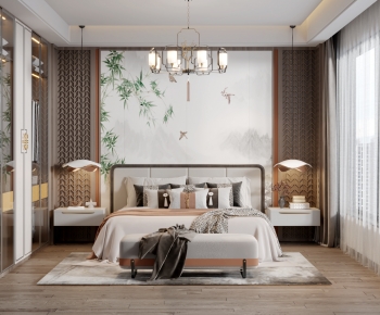 New Chinese Style Bedroom-ID:831912992