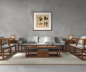 新中式沙发茶几组合-ID:142165903