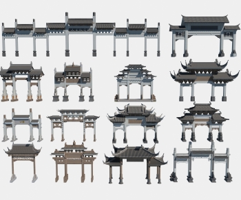 Chinese Style Ancient Architectural Buildings-ID:717340955