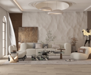 Modern Wabi-sabi Style A Living Room-ID:509352923