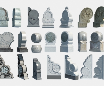 新中式石头雕塑小品 抱鼓石-ID:613383059