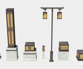 新中式景观灯，灯柱，庭院灯-ID:259843117