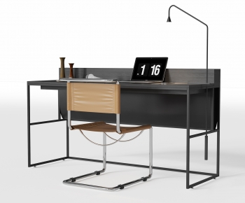 Modern Computer Desk And Chair-ID:238435031
