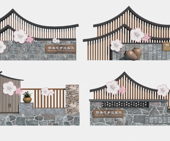 中式民俗景墙，乡村文化景墙-ID:603212126