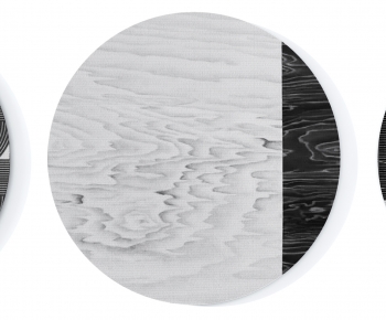 现代黑白灰圆形地毯组合-ID:765259986
