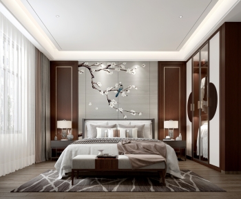 New Chinese Style Bedroom-ID:110738999