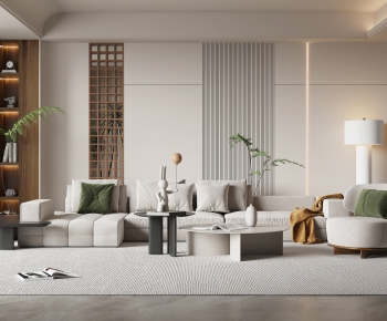 Modern Wabi-sabi Style A Living Room-ID:979526045