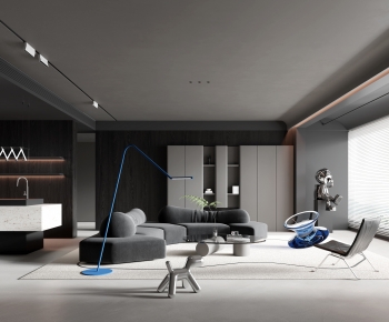 Modern Wabi-sabi Style A Living Room-ID:390958073