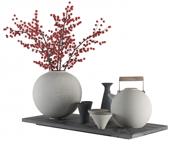 新中式茶具花瓶摆件-ID:395509968