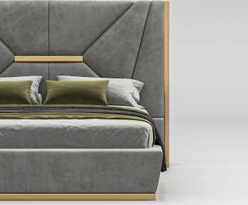 Modern Double Bed-ID:379704955
