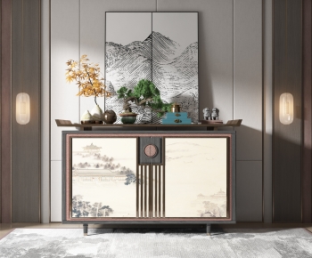 New Chinese Style Side Cabinet-ID:444300893