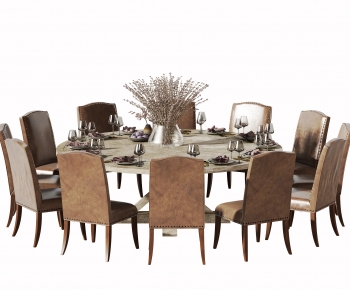American Style Dining Table And Chairs-ID:204660892