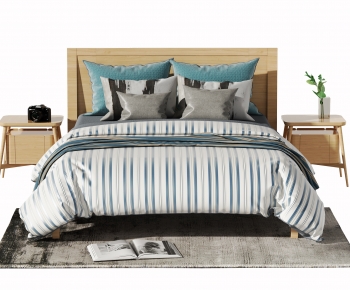 Nordic Style Double Bed-ID:731049068