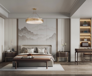New Chinese Style Bedroom-ID:258812904