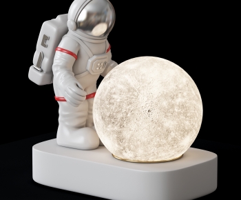 现代月球灯宇航员雕塑摆件-ID:884429935