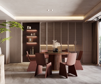 Modern Wabi-sabi Style Dining Room-ID:975909296