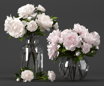 现代玻璃花瓶花卉-ID:511625059