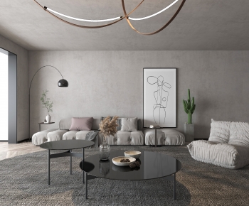 Modern Wabi-sabi Style A Living Room-ID:380280973