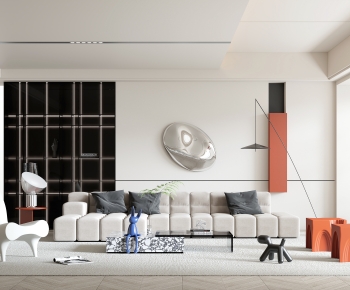 Modern Wabi-sabi Style A Living Room-ID:102118976