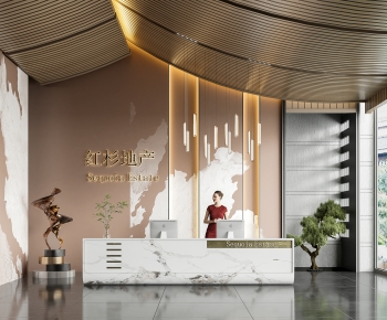 New Chinese Style Office Reception Desk-ID:350200891